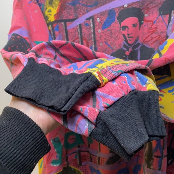 Rare 80s ELVIS PRESLEY pullover Sweatshirt SZ LG - Picture 4 of 9